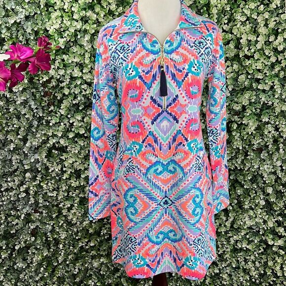 Lilly Pulitzer UPF 50+ Skipper Popover Dress Solar Opposite - Picture 1 of 14